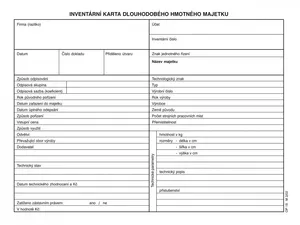 Inventární karty DHM, A5, volný list 1018